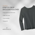 thumbnail image 7 of MERCER+METTLE Women's Stretch Drop Shoulder Pullover | Lightweight Knit Sweater, Long Sleeve Crewneck for Work & Casual Wear - Deep Black XL, 7 of 7