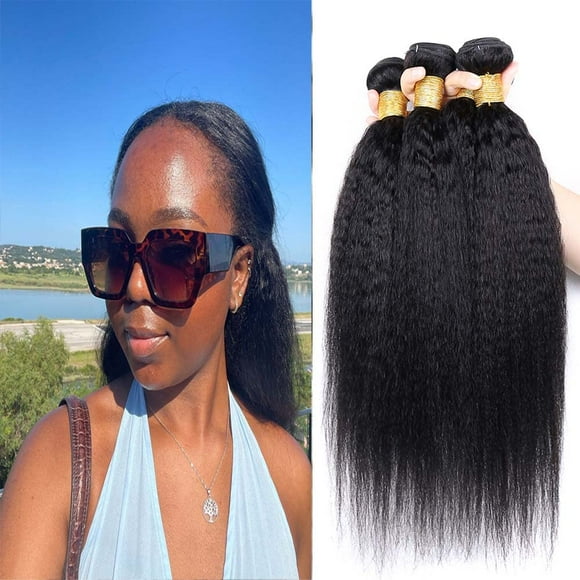 Extensiones de cabello Yuksoocosh Color 1B Kinky Straight 14-18 cm