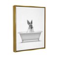 thumbnail image 3 of Stupell Industries Bunny Peeking Bathtub Pet Animals & Insects Painting Gold Floater Framed Art Print Wall Art, 3 of 6