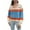 Sky Blue, variant on Herrnalise Women's Knitted Crop Tops V-neck Sweater Loose Autumn And Winter Long-sleeved Sweater Striped Stitching Casual Pullover Jumper Sweaters
