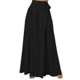 thumbnail image 1 of Pantalones palazzo de cintura alta para mujer - Mezcla de lino - Estampados - Cintura elástica - S-XXL - Verano/Casual, 1 of 5