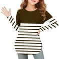 thumbnail image 2 of Annhoo Girls Boys Long Sleeve Tops Stripe Block Color Crewneck Pullover Loose Unisex Shirts Kids Soft Clothes, 2 of 6