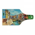 thumbnail image 1 of Venice Cutting Board, Colorful Buildings and Water Canal with Boats Burano Island in the Venetian Lagoon, Tempered Glass Cutting and Serving Board, Wine Bottle Shape, Multicolor, by Ambesonne, 1 of 1