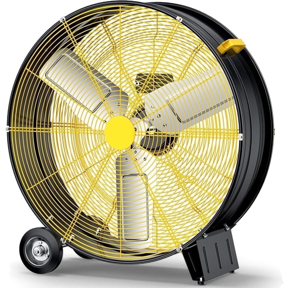 Osoeri 30 inch Industrial Drum Fan, 3 Speed Heavy Duty Metal Cooling Floor Fan , 360° Tilt for Shop Outdoor, Patio, Warehouse, Commercial, Basement High Speed Fan