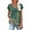 Dark Green, variant on Tunic Tops for Women Floral Printed Short Sleeve V Neck T-Shirts Elegant Pleated Summer Shirts Tops Loose Blouses Fit Casual Bohemian Top
