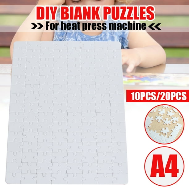1pc 10pcs 20pcs a4 diy blank jigsaw puzzle dye sublimation printable jigsaw puzzle for heat press machine walmart com