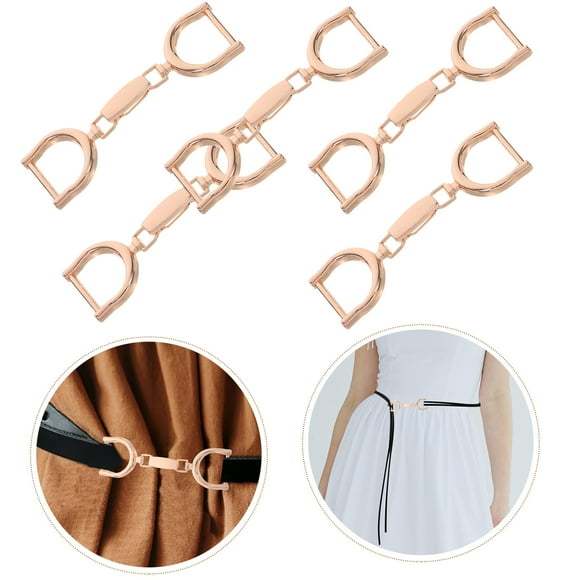HAMPPLIES 5Ud Conector De Metálico Dorado Ajustable Para Cinturones Y Bolsos