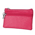 thumbnail image 1 of Women Genuine Leather RFID Blocking Mini Wallet Key Ring Zip Coin Purse, 1 of 8