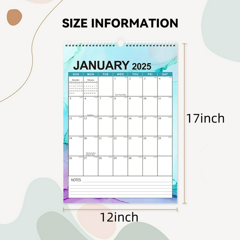 Wall Calendar, Jan 2025- June 2026 , Blocks and Julian Dates, 12 wall-calendar-jan-2025-june-2026-blocks-and-julian-dates-12-x-17-18-month-walmart-com