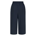 thumbnail image 5 of Culottes Wide Leg Shorts Women High Waisted Flowy Casual Summer Shorts with Elastic Waist Drawstring Pull on Knee Length Lounge Pants for Vacation Beach Wear, 5 of 8