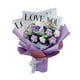 thumbnail image 4 of Arreglo floral artesanal, ramo de punto decorativo para ocasiones especiales Púrpura, 4 of 9