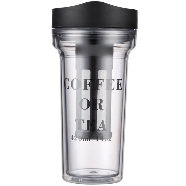 Bouteille de Café Transparente en Plastique Réutilisable Bouteille de Café Portable Bouteille de Boissons Réutilisable Bouteille de Jus