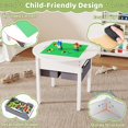 thumbnail image 3 of Gitawusa Wooden Kids Activity Station, Double-Sided Round Play Table with 2 Canvas Storage Drawers, Toy Furniture for Ages 3-8 Bedroom Nursery, 3 of 8