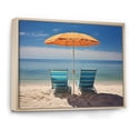 thumbnail image 2 of Designart "Blue Beach Chairs II" Nautical & Beach Floater Framed Canvas Print, 2 of 7
