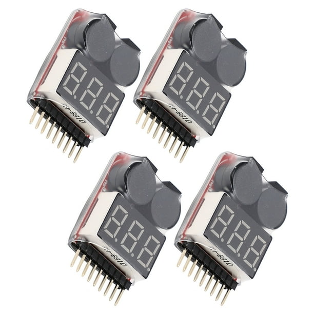 4 piezas 2 en 1 1 8S Lipo batería voltaje probador monitor bajo voltaje zumbador alarma RC batería comprobador