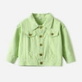 thumbnail image 4 of Atogsazn Toddler Baby Boys Denim Jackets Kids Button Down Shirts with Pockets Jeans Outfit Long Sleeve Clothes 03-Green 6-7 Years, 4 of 9