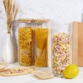 thumbnail image 4 of Glass Spaghetti Pasta Storage Containers with Lids 80oz Set of 3, Tall Clear Airtight Food Storage Jar with Lid for Noodles Flour Oat Cereal Sugar Beans, Sqaure Spaghetti Pantry Containers, 4 of 6