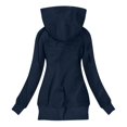 thumbnail image 3 of Baqcunre Winter Coats For Women Women'S Casual Solid Color Sweatshirt Slim Blouse Thick Coat Tunic Hooded Jacket Womens Fall Fashion 2023 Hoodies For Women Navy 3XL, 3 of 4