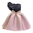 thumbnail image 3 of RUTAYY Children Girls Dress Shiny Fabric Bow Vest Skirt with Zipper Color Block Party Daily Wear Casual Classic Dresses, 3 of 7