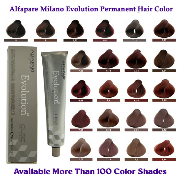 Alfaparf Milano Evolution Permanent Hair Color Coloring Cream () Medium Red  Mahogany Brown  Oz 