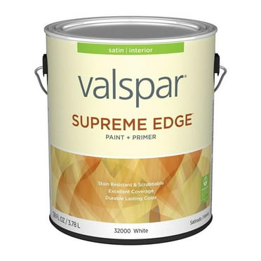 Valspar 028.0032000.007 1 gal Supreme Acrylic Latex All Purpose Paint, Satin & White - Pack of 4