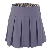 Bienzoe Girl's Stretchy Pleated Adjust Waist School Uniforms Skirt Grey 10