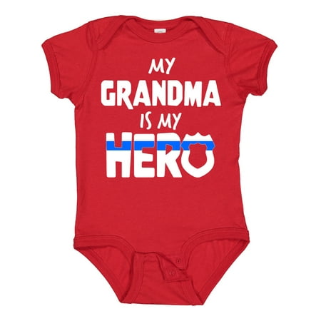 

Inktastic My Grandma is My Hero Police Officer Family Gift Baby Boy or Baby Girl Bodysuit