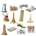 thumbnail image 1 of HEVIRGO 3D World Jigsaw Puzzle World Construction Model Kit DIY Craft Educational Toy,03(Eiffel Tower), 1 of 9