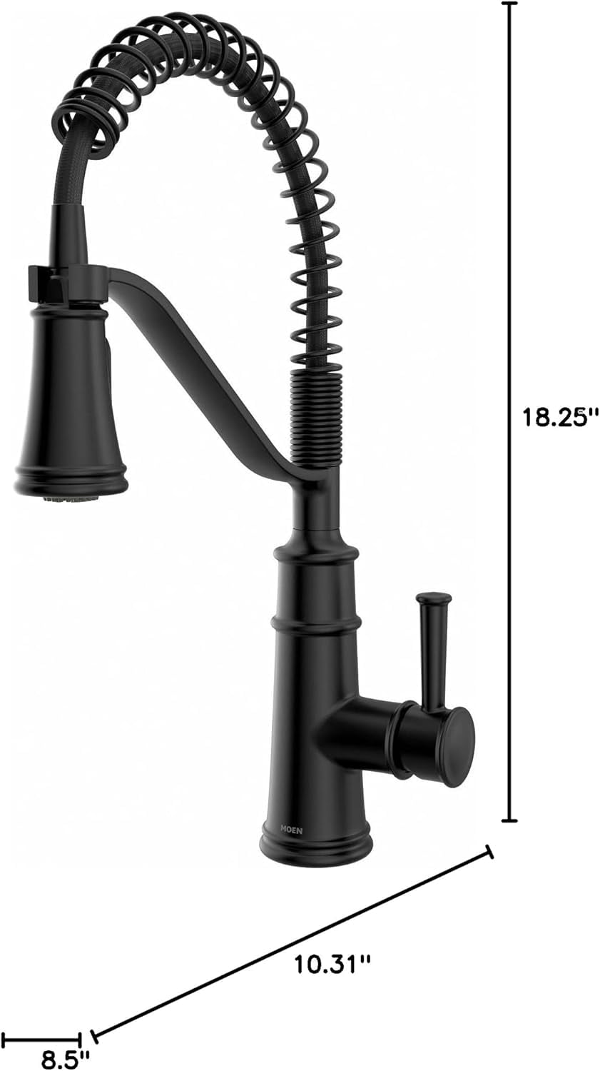 Moen 5927BL Belfield One-Handle High Arc Pulldown Kitchen Faucet, Matte Black