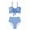 Navy Blue, variant on Women'S Seashell Textured Bikini Sets Knotted Front 2 Piece Swimsuits Ruffle Trim Bathing Suits Turquoise S