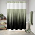 thumbnail image 6 of No Hook Shower Curtain, Sage Green Black Ombre Shower Curtains for Bathroom with See Through Top Window, Modern Abstract Striped Gradient Waterproof & Washable Bath Curtain 60"x72", 6 of 9