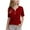Red, variant on Quaouag Summer Shirts for Teen Girls Tops V Neck Button Down Tshirts Short Sleeve Tops Kids Dressy Blouses