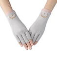 thumbnail image 2 of Tnobhg 1 Pair Half Finger Gloves UV Protection Driving Fishing Camping Thin Gel Manicures Gloves for Women, 2 of 8