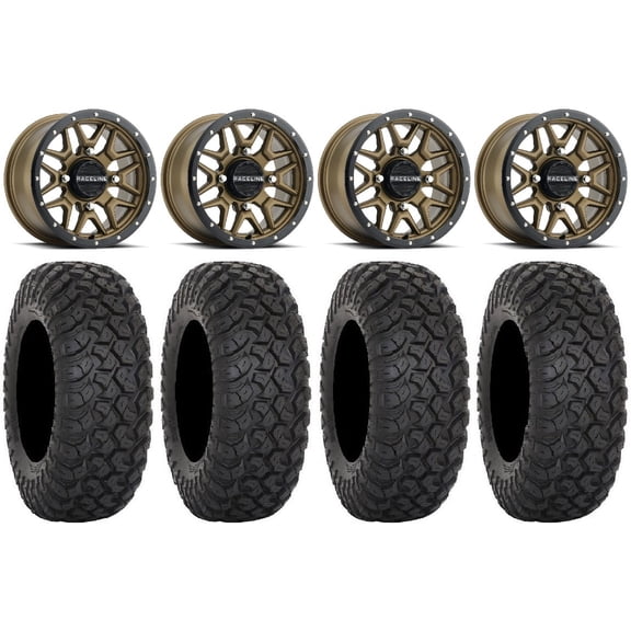 Raceline Krank 15" Wheels Bronze 35" RT320 Tires Sportsman RZR Ranger