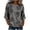 Gray, variant on Womens Summer Tops 100% Cotton Fashion Casual Embroidery Round Neck 3/4 Sleeve Spring Blouse Tops
