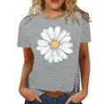 thumbnail image 1 of LUOGENLI T-shirts pour Femmes Mode Décontractée Chemises Imprimées Col Rond Manches Courtes Tee Tops Tunique Blouse T-shirts Amusants Graphiques Saint-Valentin Gris Clair TTG, 1 of 1