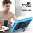 thumbnail image 4 of Case for Lenovo Tab M9 9.0 Inch 2023 Released TB-310FU with Screen Protector, 360 Degree Rotating Kickstand Hand Strap Heavy Duty Shockproof Cover with Shoulder Strap, Sky Blue, 4 of 7