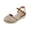 Beige, variant on Summer Womens Sandals Perforated Wedge Sandals with Braided Jute Sole and Adjustable Ankle Strap