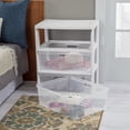 thumbnail image 6 of Sterilite Wide 3 Drawer Tower, Versatile Storage Solution with Removable Clear Plastic Bins, Easy to Assemble, White, 6 of 11