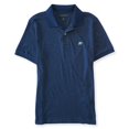 thumbnail image 1 of Aeropostale A87 Heathered Rugby Polo para hombre, azul, pequeño Aeropostale polo, rugbi, 1 of 2