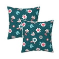 thumbnail image 1 of Velvet Decorative Throw Pillow Covers Set of 2, Soft Square Cushion Cover with Invisible Zipper Cute Spring Flowers Printing, 20"x20", 1 of 7