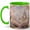 Green, variant on Magic Book Coffee Mug, Fairy Garden Mug for Women, Watercolor Open Book with Fairy, Flowers, Butterflies and Castle, Ceramic 11 Oz Cup