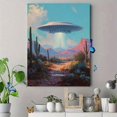 thumbnail image 4 of UXIEQU UFO Desert Landscape Canvas Wall Art 15.75x11.81 Inches, 4 of 8