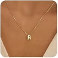 thumbnail image 1 of Chenchen Bubble Gold Letter Necklace for Women, 14k Gold Plated Balloon Initial Necklace, Dainty Gold Necklace for Women, Personalized Bubble Pendant Name Necklace, Fashion Accessories Trendy Jewelry, 1 of 1