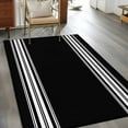 thumbnail image 4 of 2.7x5 Area Rugs, Black Striped Non-Skid Rubber Backing Large Rectangle Rugs - Living Room Bedroom Home Office, Farmhouse Black White Stripes Indoor Floor Mat Carpets Washable Rug, 4 of 9