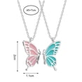 thumbnail image 6 of SmartBy 2Pcs/Set Friendship Necklace Meaningful Bright Luster All Match Adjustable Extension Chain Decoration Gift Best Friend BFF Sister Butterfly Pendant Necklace for Anniversary, 6 of 8