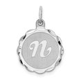 thumbnail image 1 of Pendentif Breloque Collier Monogramme Prénom Initiale Lettre N Délicat en Argent Sterling 925, 1 of 6