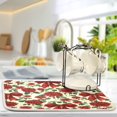 thumbnail image 5 of Dish Drying Mat Kitchen Pad Large Counter Absorbent Dish Mats Drainer Red Christmas Bows and Floral, 5 of 8