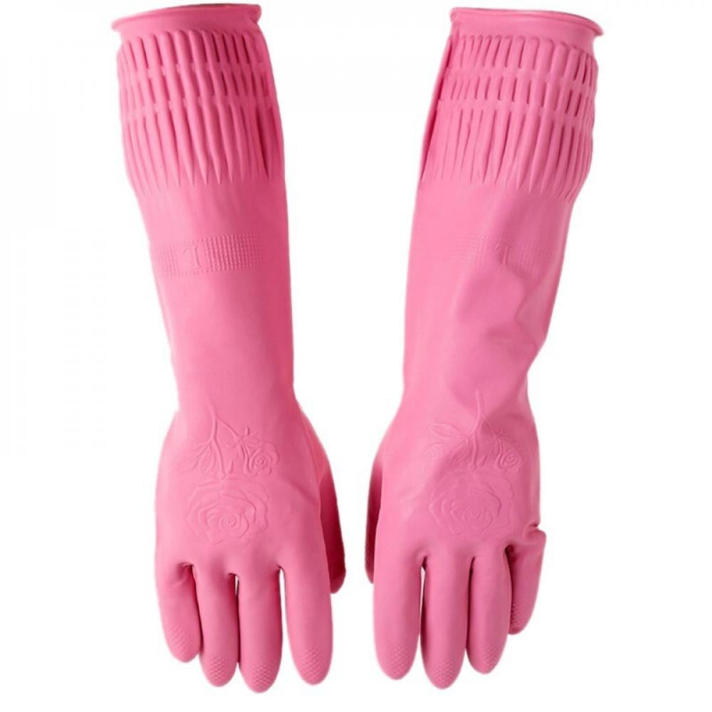 Kitchen Washing Gloves 38cm Long Waterproof Glove Rubber Latex Dish Cleaning 