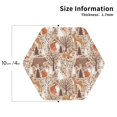 thumbnail image 2 of Disketp Woodland Animals in Neutral Tones Funny Coasters,4 Pcs Leather Coasters with Holder, Perfect Housewarming Hostess Gifts,Protect Furniture from Water Marks Scratch and Damage-Hexagon, 2 of 6